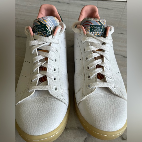 ADIDAS SNEAKERS TENNIS SHOES STAN SMITH 'White Collegiate Green' FZ3631 SZ 9.5 - Picture 2 of 13